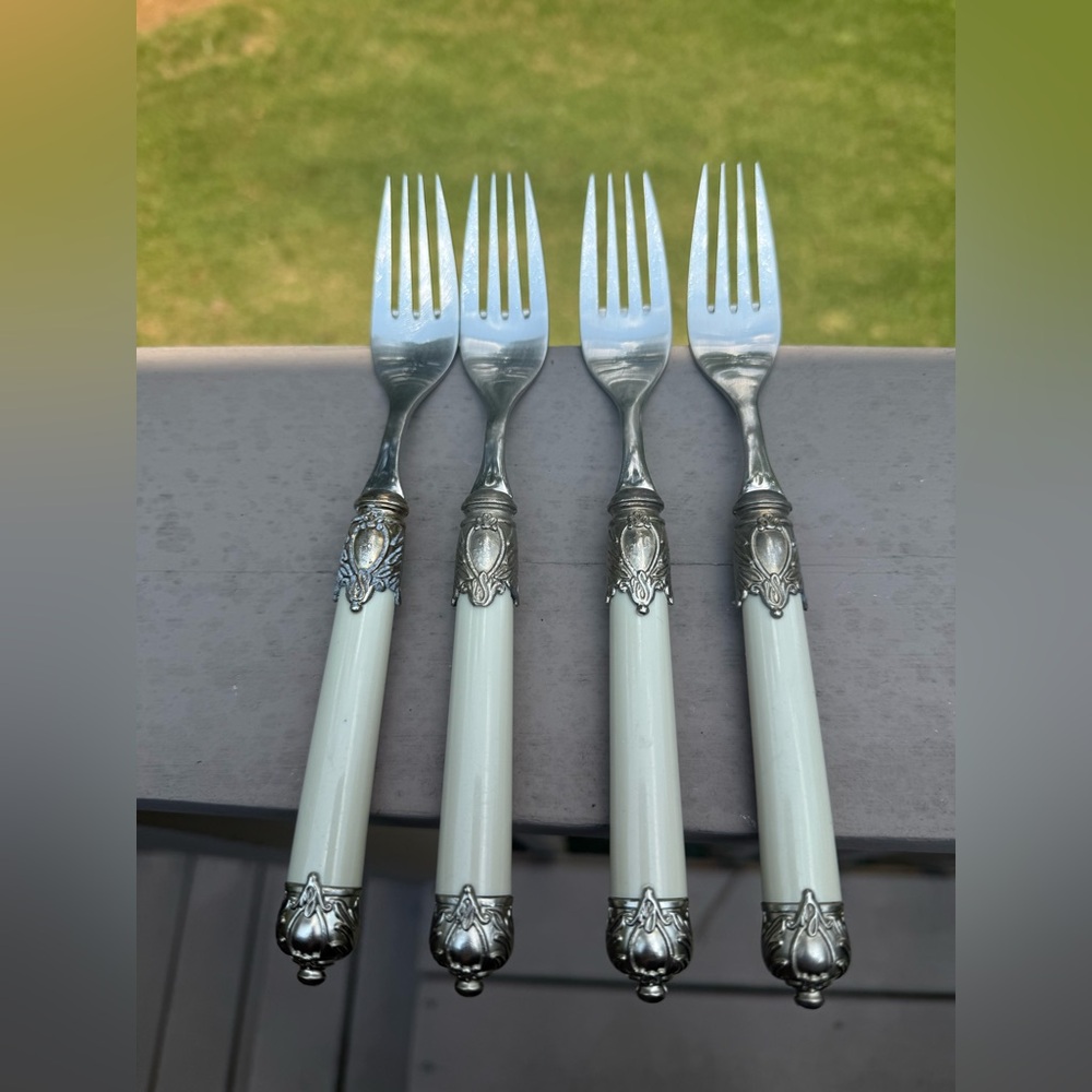 Home Essentials RENAISSANCE BONE 18/10 Stainless Silverware set of 4 dinner fork